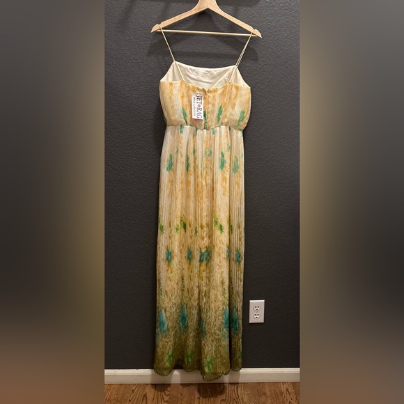 JACK BRYAN - vintageevening gown; 60s/70s era Yellow and Green Floral Maxi Dress - Picture 2 of 16